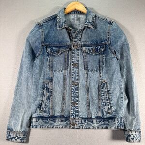 Guns & Roses Trucker Jacket Adult Small Blue‎ Lightwash Band Music Graphic Denim
